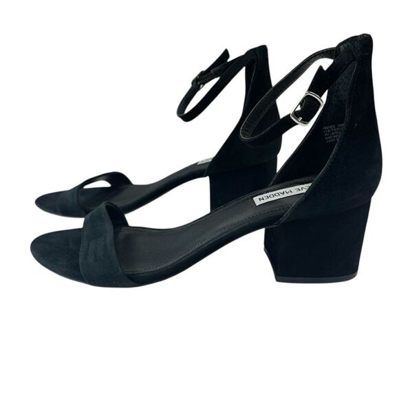 Steve Madded Black Suede Block Heel Irenne Sandal, 10 - Picture 5 of 10